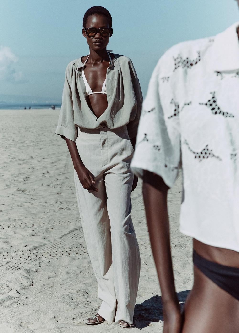 Vince Gathered A-Line Button-Front Shirt - Short Sleeve