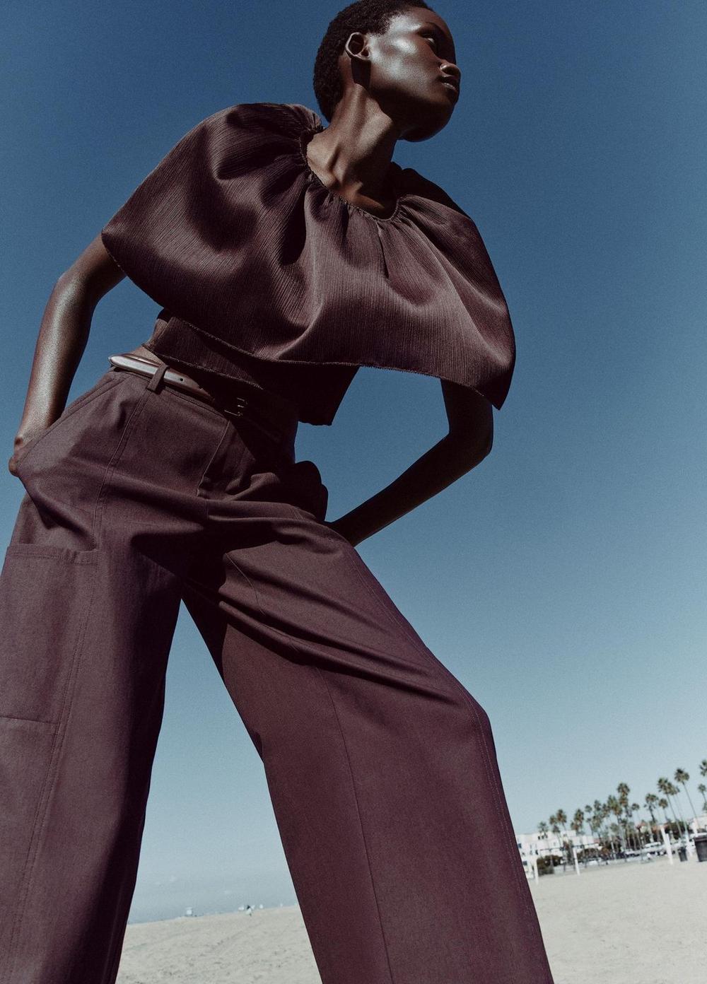 Vince Mid-Rise Paneled Stretch-Cotton Pant - Wide Leg