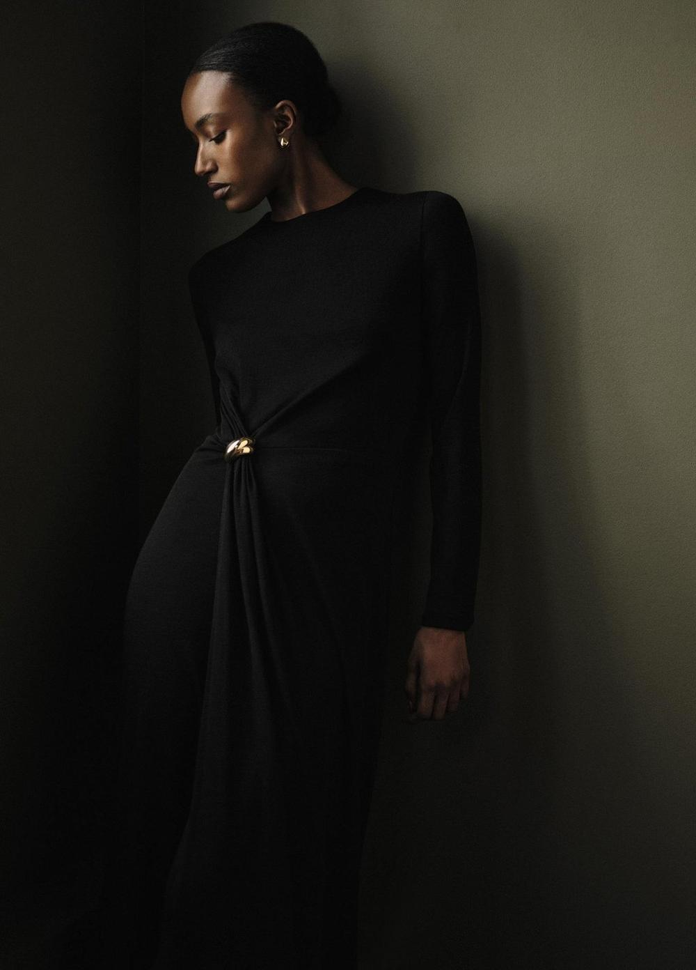 Vince Cinched-Waist Wool-Blend Long-Sleeve Dress - Dresses & Skirts