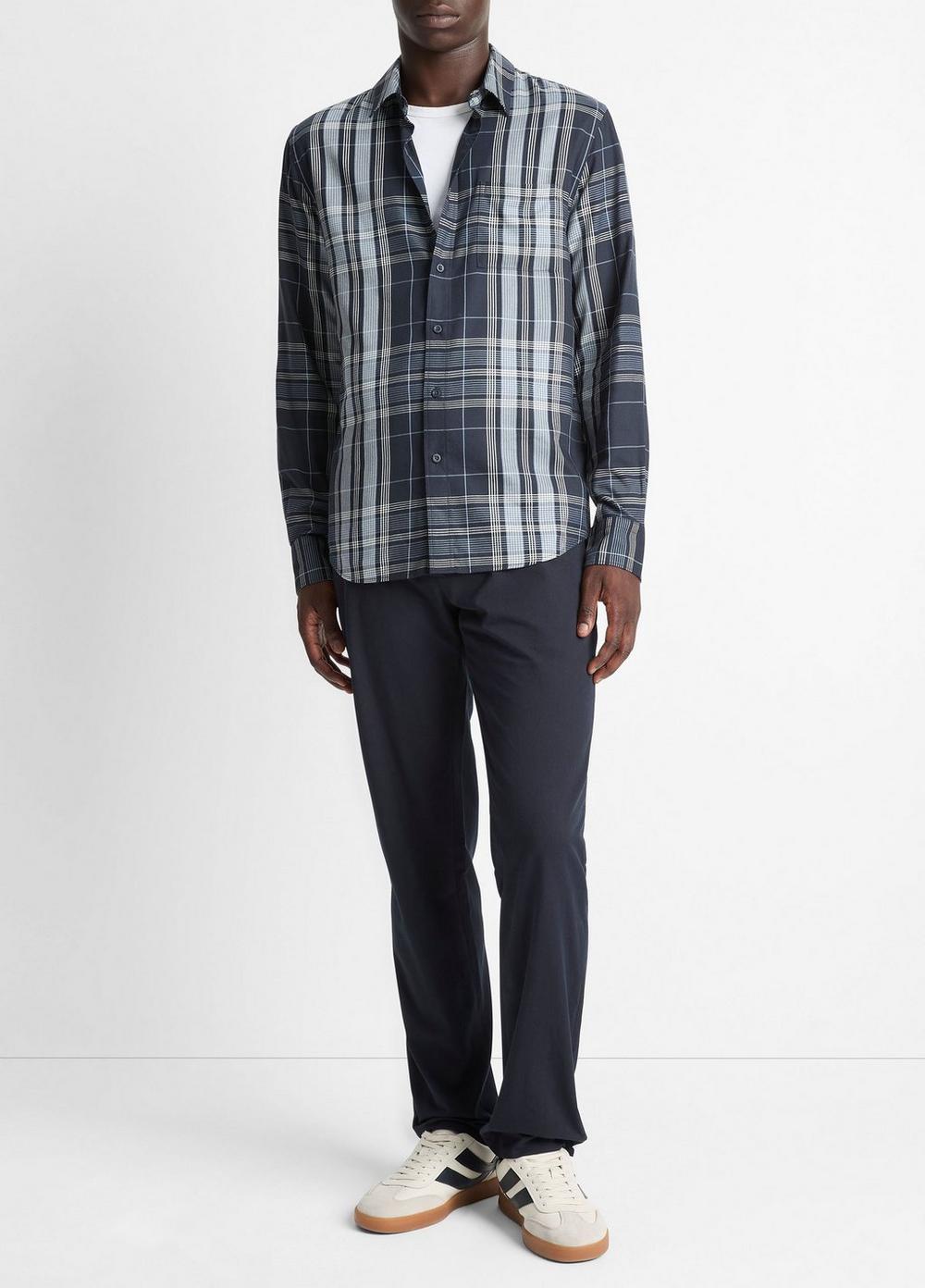 Vince Dunluce Plaid Cotton-Blend Button-Front Shirt - Shirts