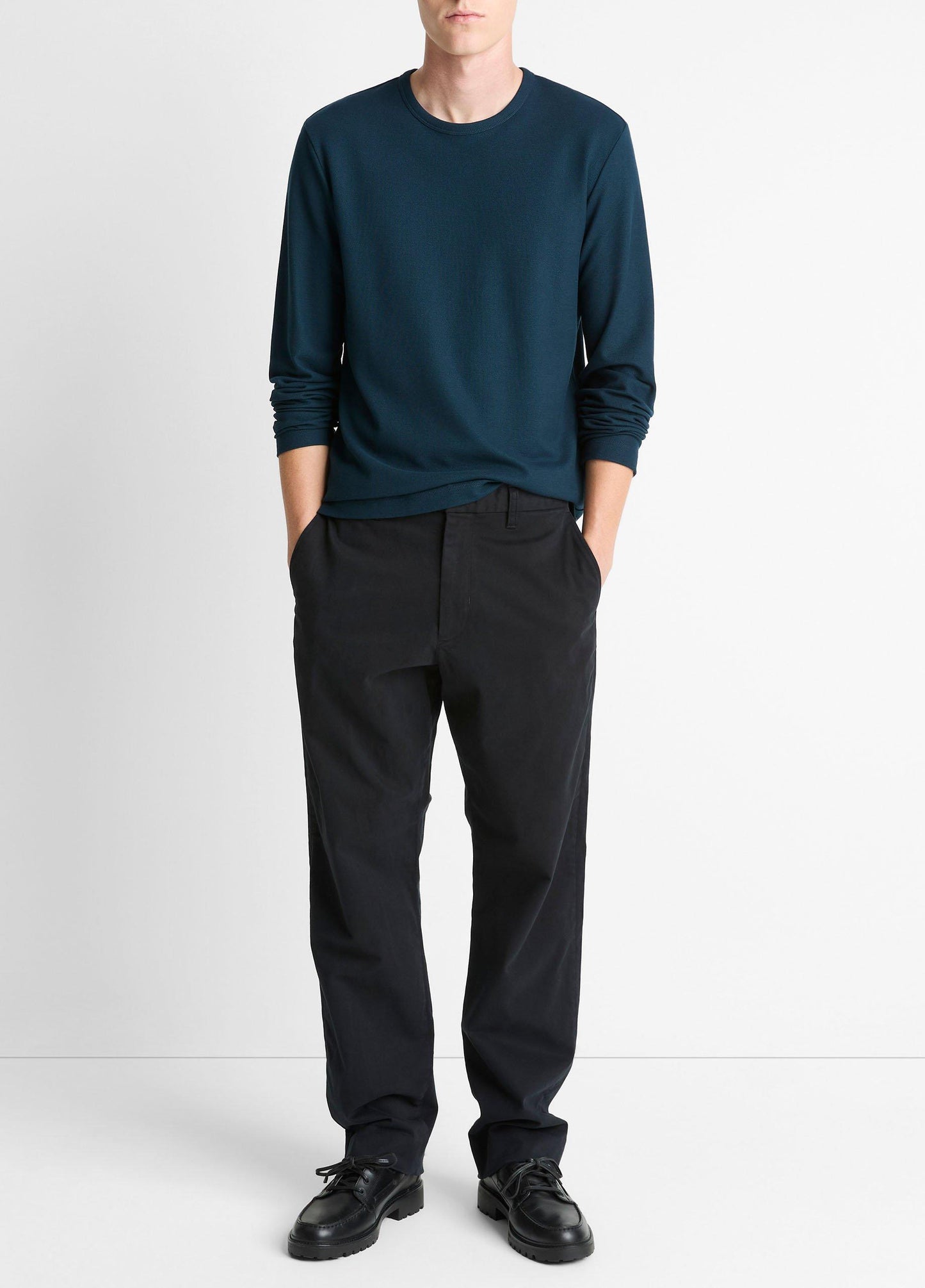 Vince Pima Cotton Piqué Long-Sleeve T-Shirt - Tees & Hoodies