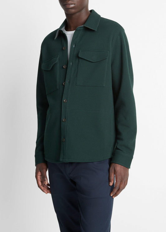 Vince Double-Knit Cotton-Blend Piqué Shirt Jacket - Jackets & Outerwear