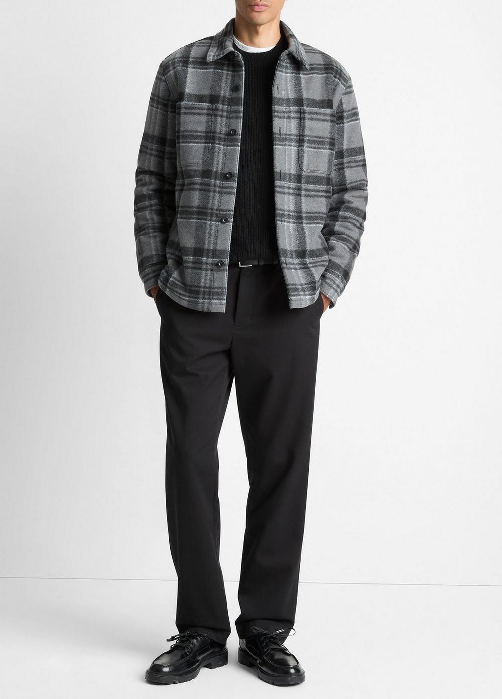 Vince Sherpa-Lined Plaid Shirt Jacket - Jackets & Outerwear
