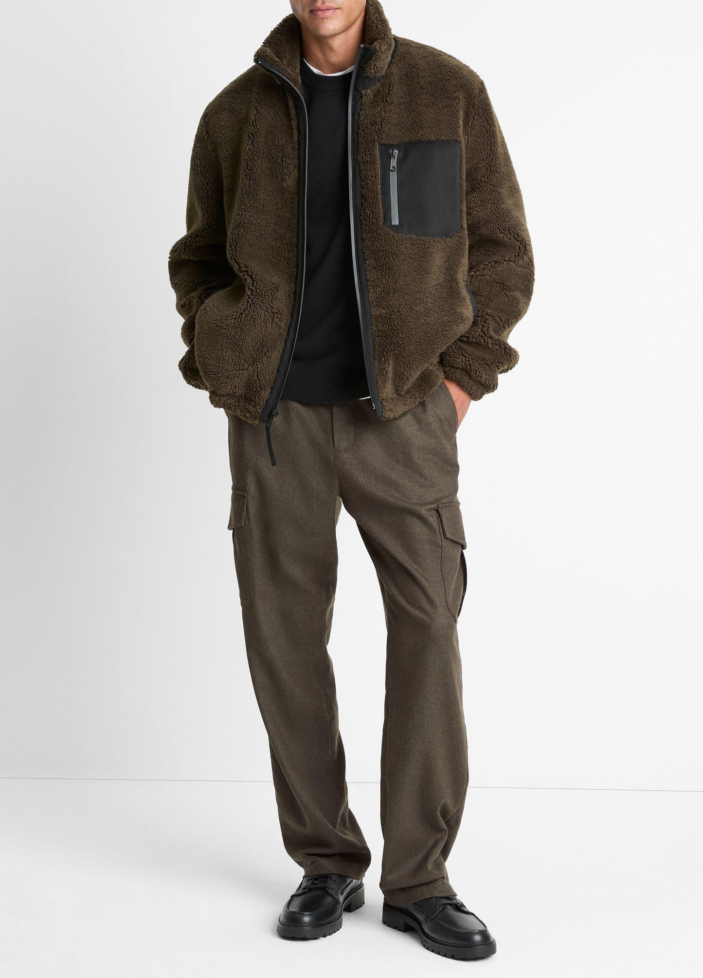 Vince Sherpa Zip Jacket - Jackets & Outerwear