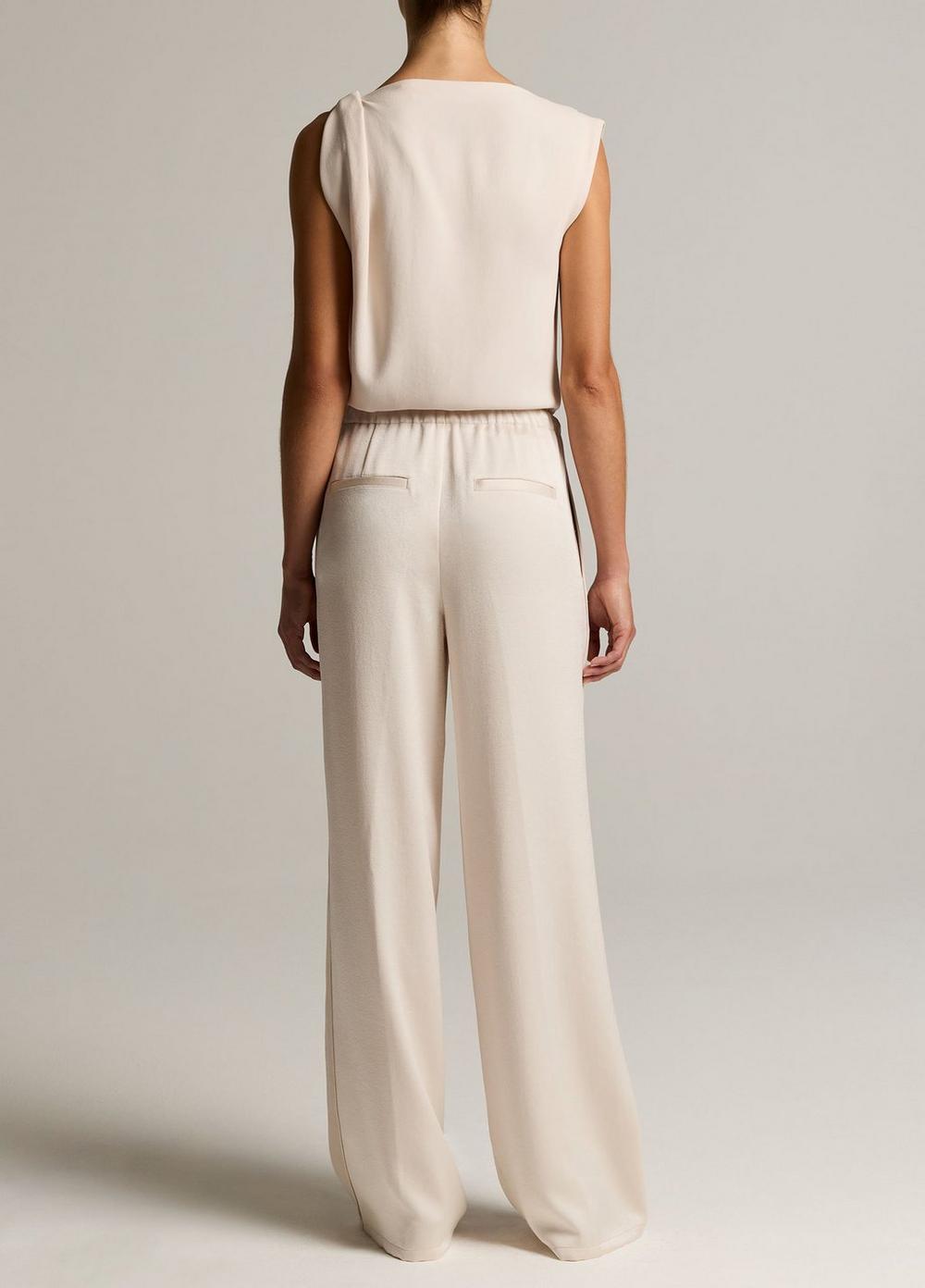 Vince Mid-Rise Shine Crepe Pull-On Pant - Wide Leg