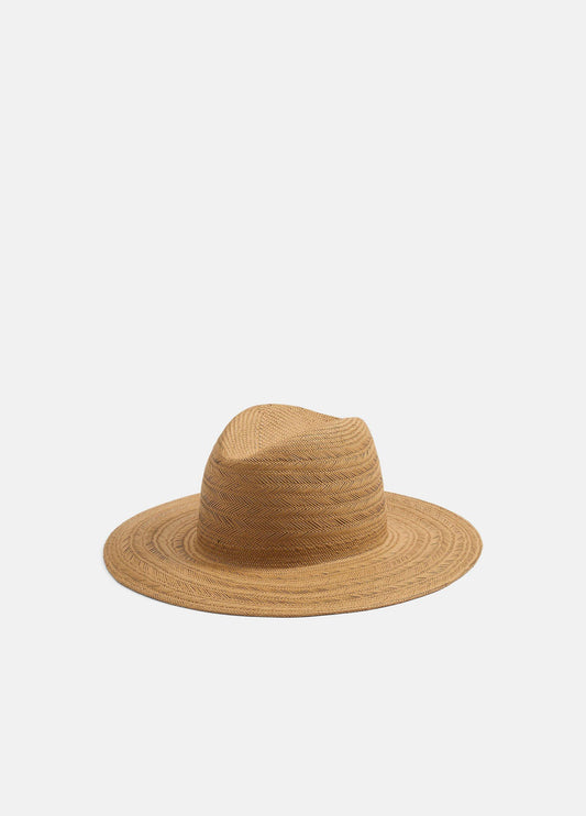 Vince Herringbone-Weave Straw Panama Hat - Scarves & Hats