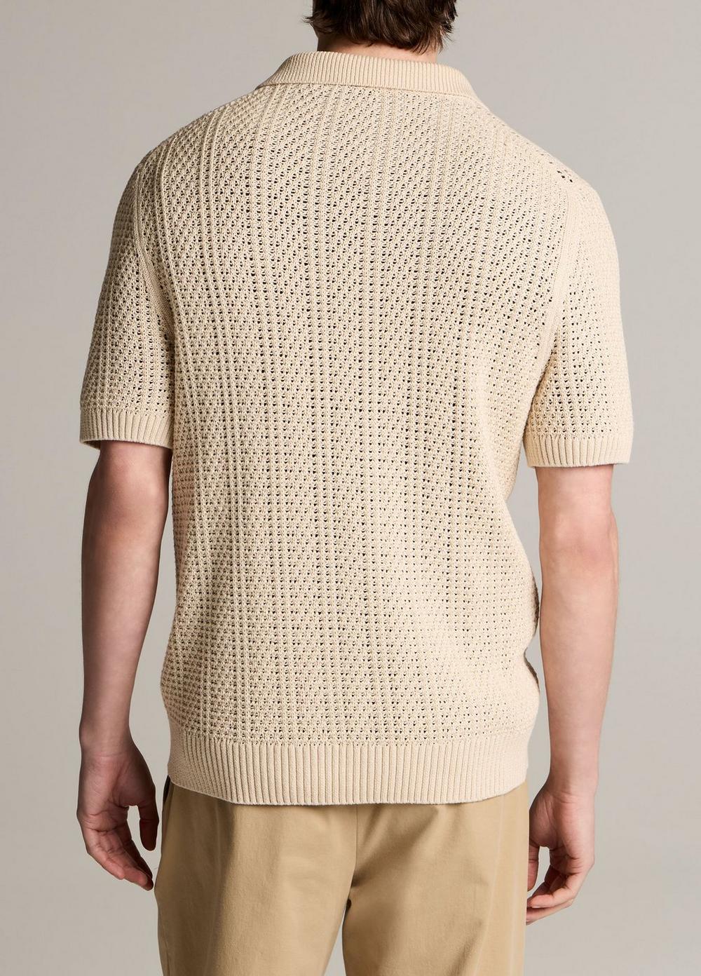 Vince Seed-Stitch Rib Cotton Polo Sweater - Sweaters