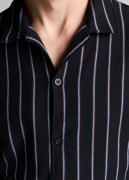 Vince Striped Cotton Terry Cabana Shirt - Short Sleeve