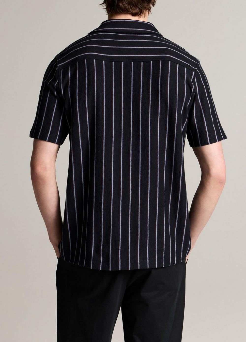 Vince Striped Cotton Terry Cabana Shirt - Short Sleeve