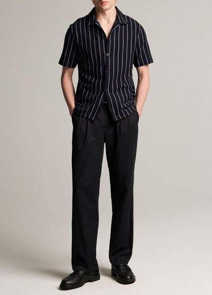 Vince Striped Cotton Terry Cabana Shirt - Short Sleeve