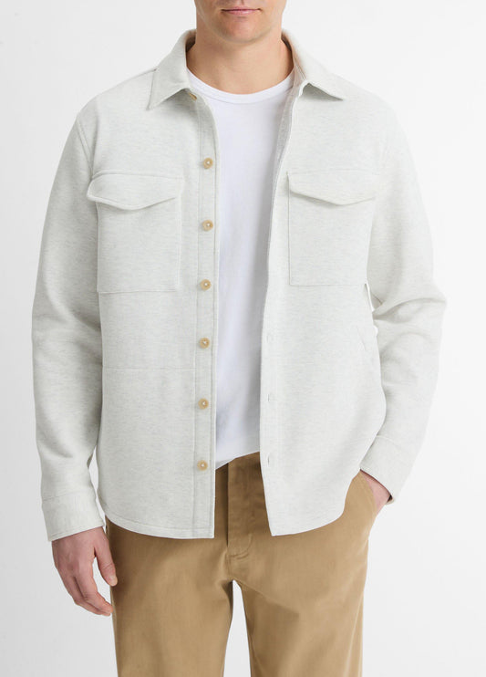 Vince Double-Knit Cotton-Blend Piqué Shirt Jacket - Shirt Jackets