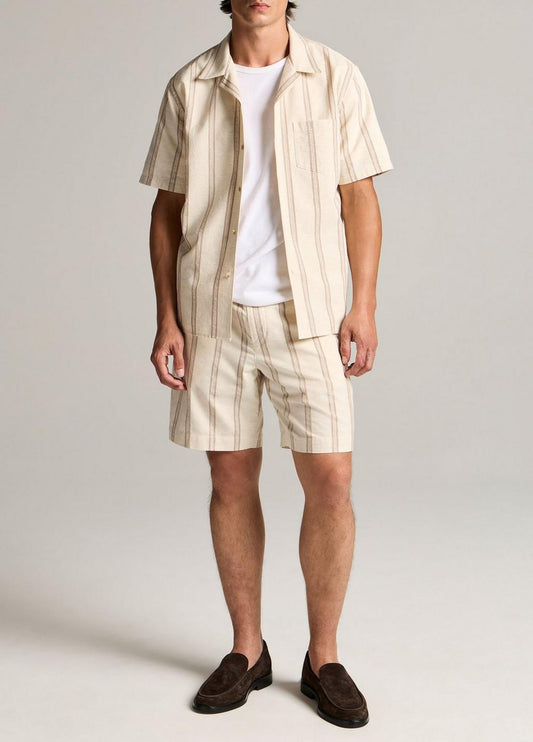 Vince Cove Stripe Cotton-Hemp Short - Shorts