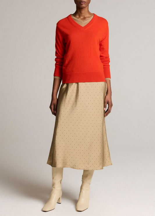 Vince Grid Dot Matte Satin Slip Skirt - Skirts