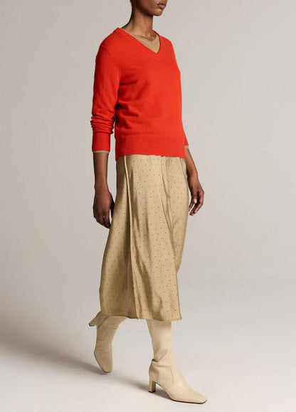 Vince Grid Dot Matte Satin Slip Skirt - Skirts