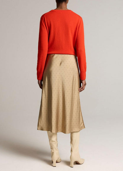 Vince Grid Dot Matte Satin Slip Skirt - Skirts