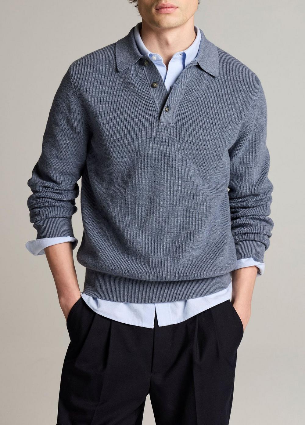 Vince Heirloom Shaker Cotton-Cashmere Polo Sweater - Cashmere