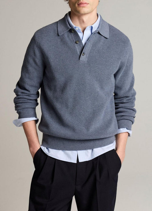 Vince Heirloom Shaker Cotton-Cashmere Polo Sweater - Cashmere