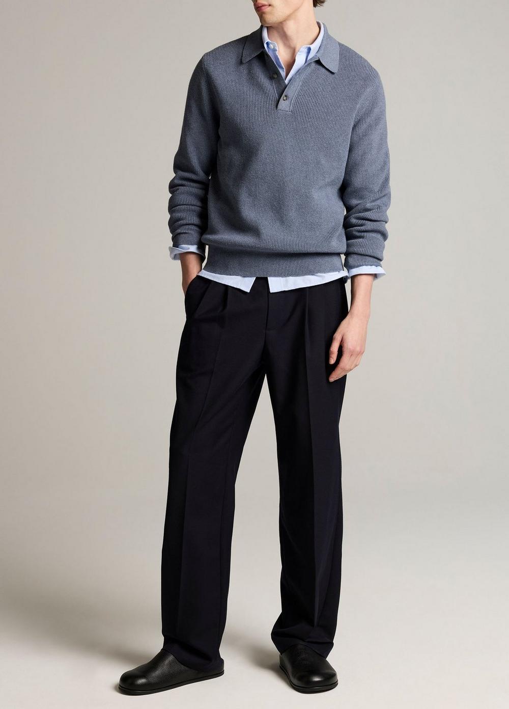 Vince Heirloom Shaker Cotton-Cashmere Polo Sweater - Cashmere