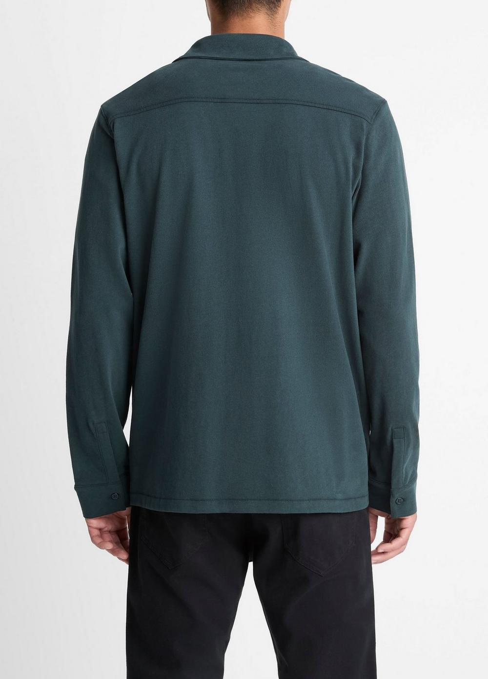 Vince Sueded Cotton Jersey Button-Front Shirt - Shirts