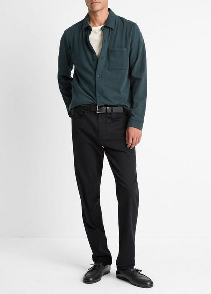 Vince Sueded Cotton Jersey Button-Front Shirt - Shirts
