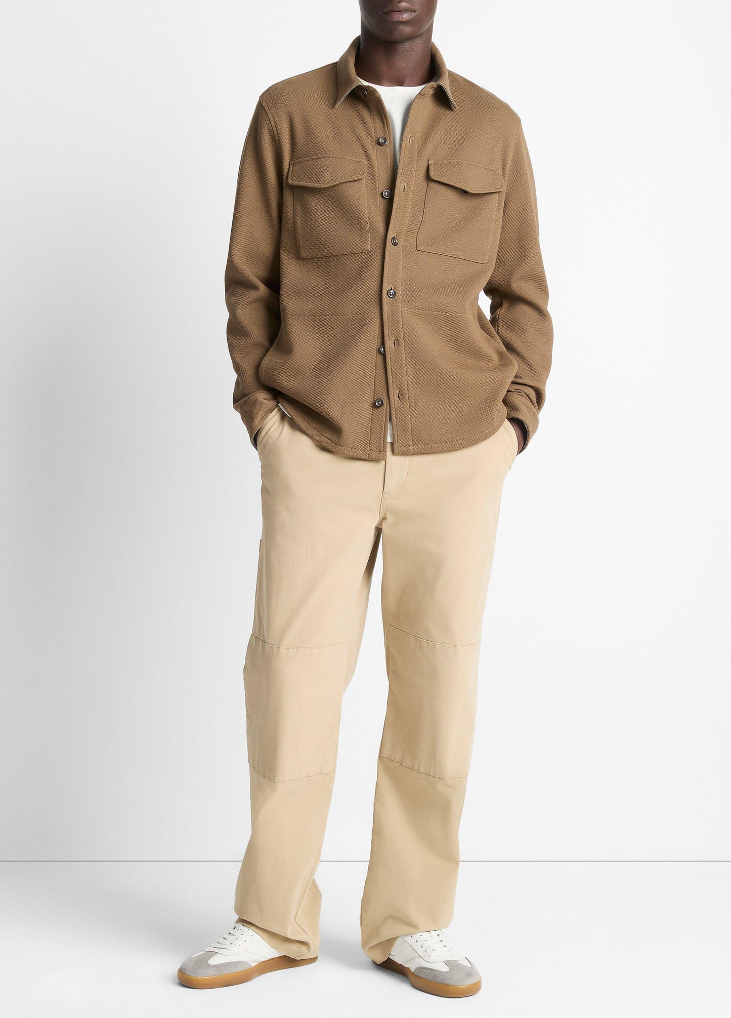 Vince Double-Knit Cotton-Blend Piqué Shirt Jacket - Jackets & Outerwear