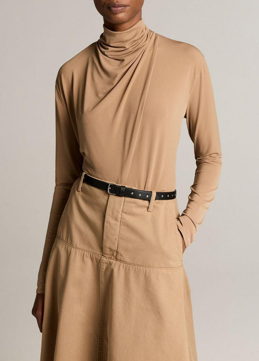 Vince Draped-Neck Long-Sleeve Top - Long Sleeve