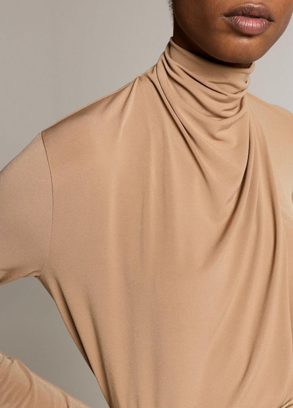 Vince Draped-Neck Long-Sleeve Top - Long Sleeve