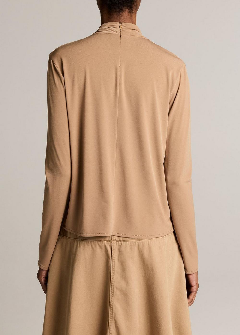 Vince Draped-Neck Long-Sleeve Top - Long Sleeve