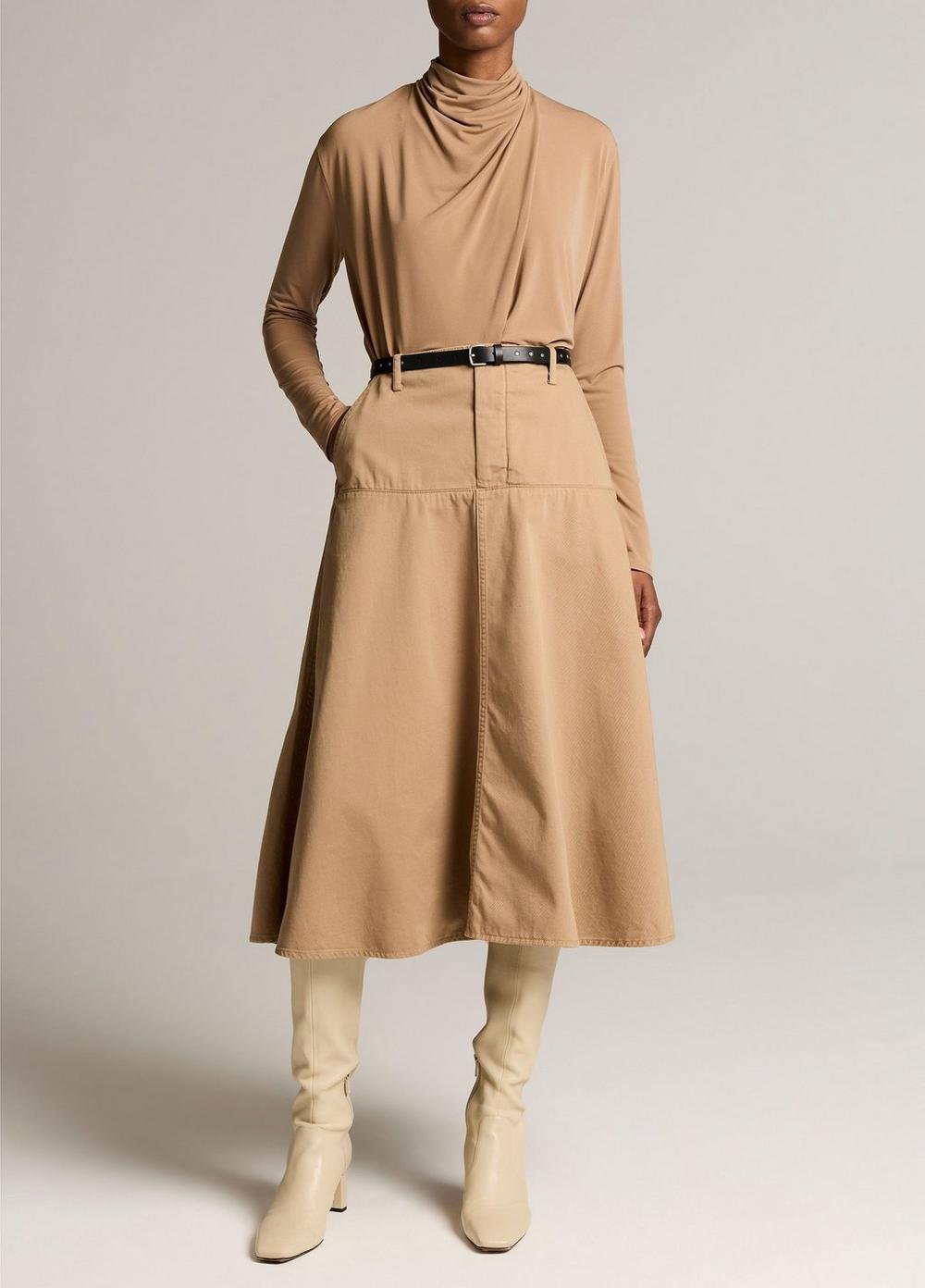 Vince Draped-Neck Long-Sleeve Top - Long Sleeve