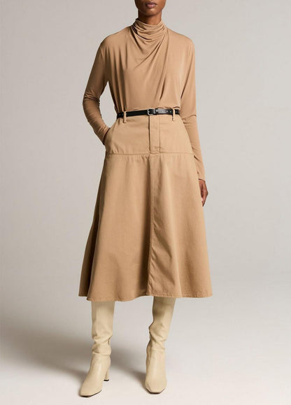 Vince Draped-Neck Long-Sleeve Top - Long Sleeve