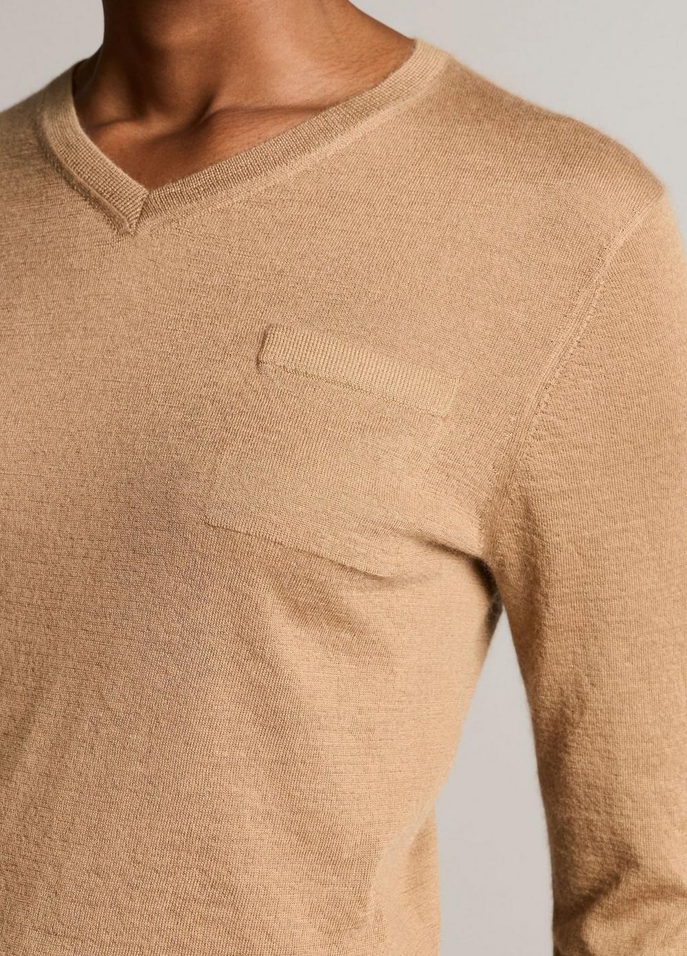 Vince Cashmere-Silk Pocket V-Neck Sweater - V-Neck