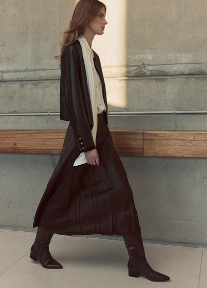 Vince Suede-Trimmed Leather Cropped Jacket - Leather Jackets