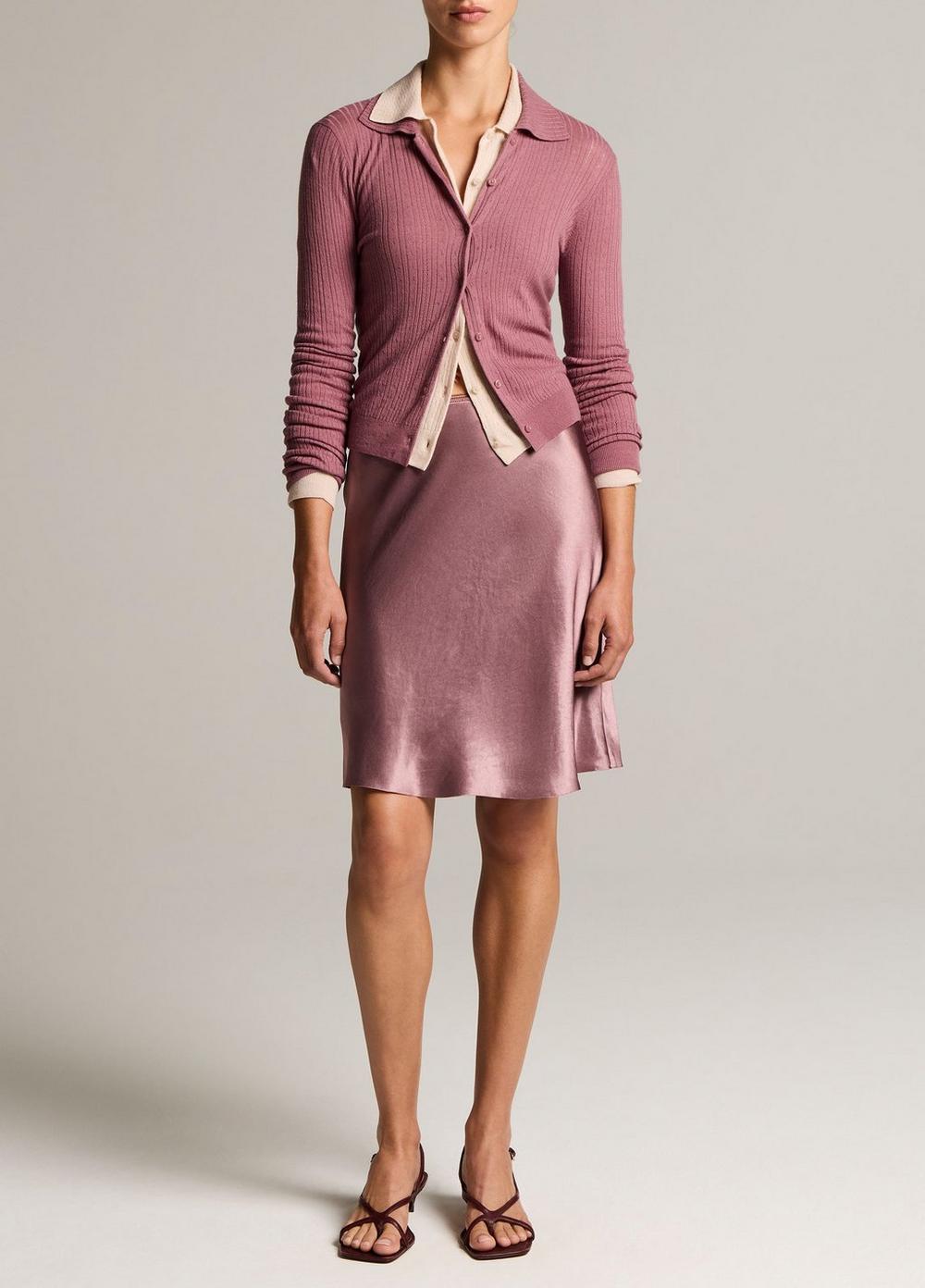 Vince Pointelle Wool Collared Cardigan - Cardigans