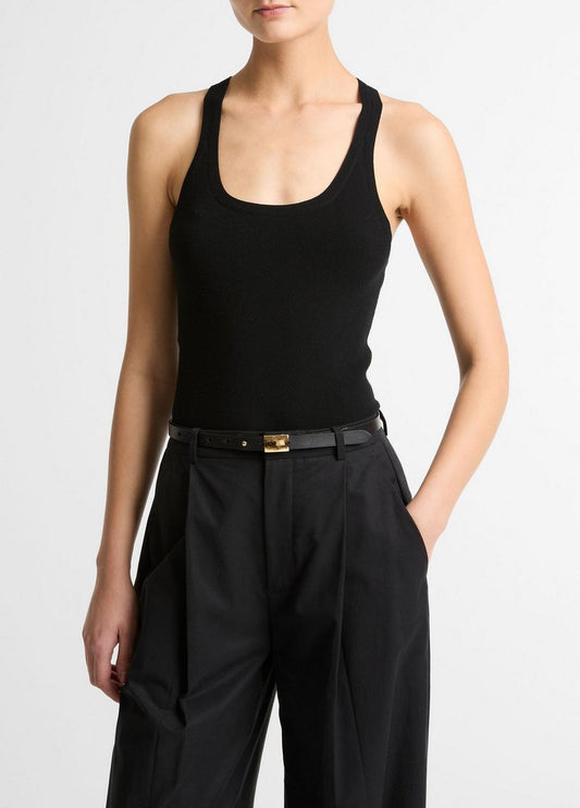 Vince Milano-Stitch Scoop-Neck Sweater Tank - Tank Tops