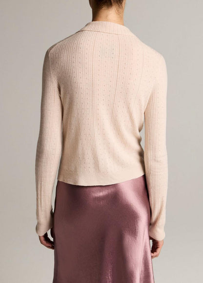 Vince Pointelle Wool Collared Cardigan - Cardigans