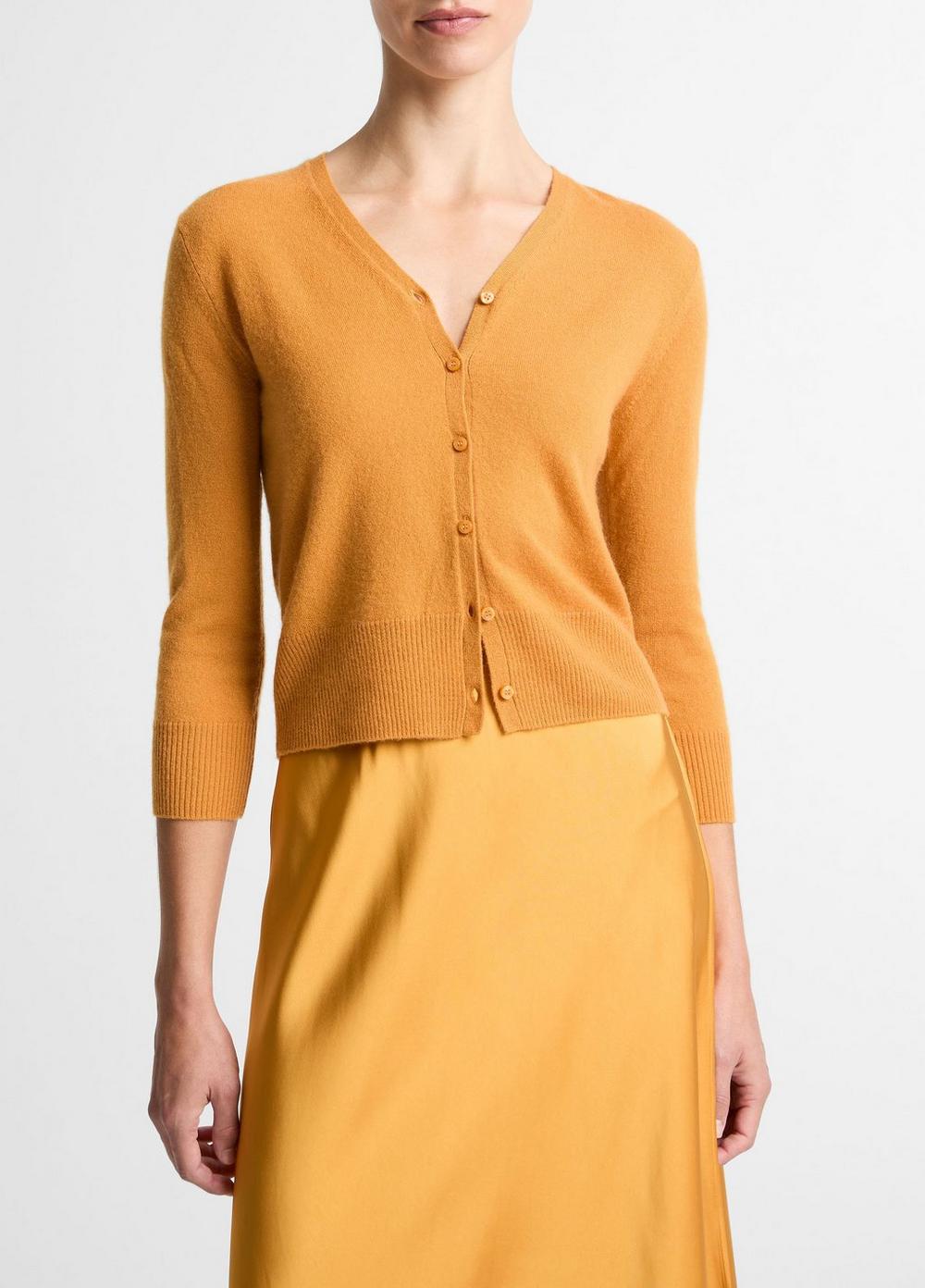 Vince Cashmere-Silk V-Neck Cardigan - V-Neck