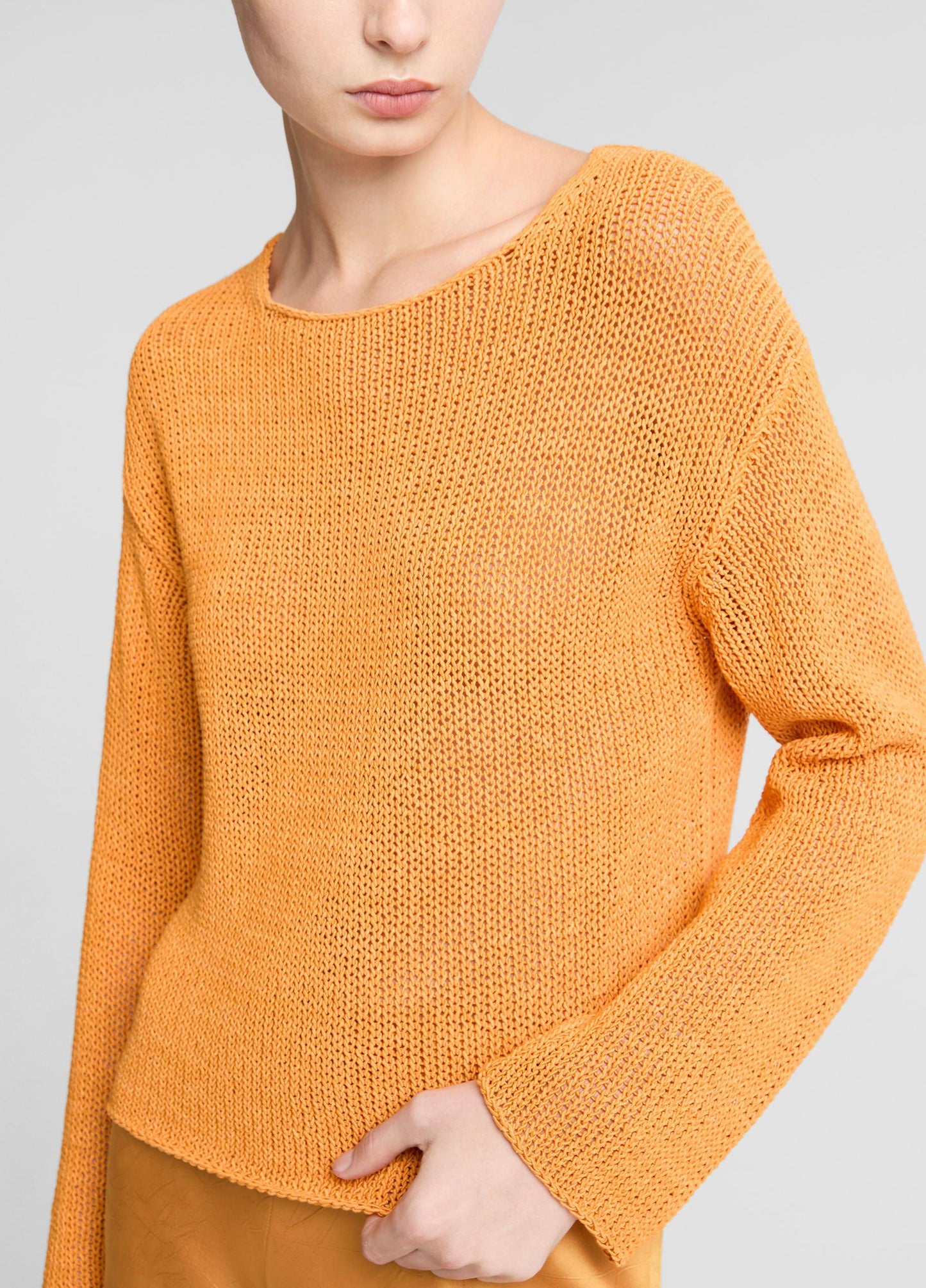Vince Italian Coated Cotton-Blend Sweater - Crew Neck