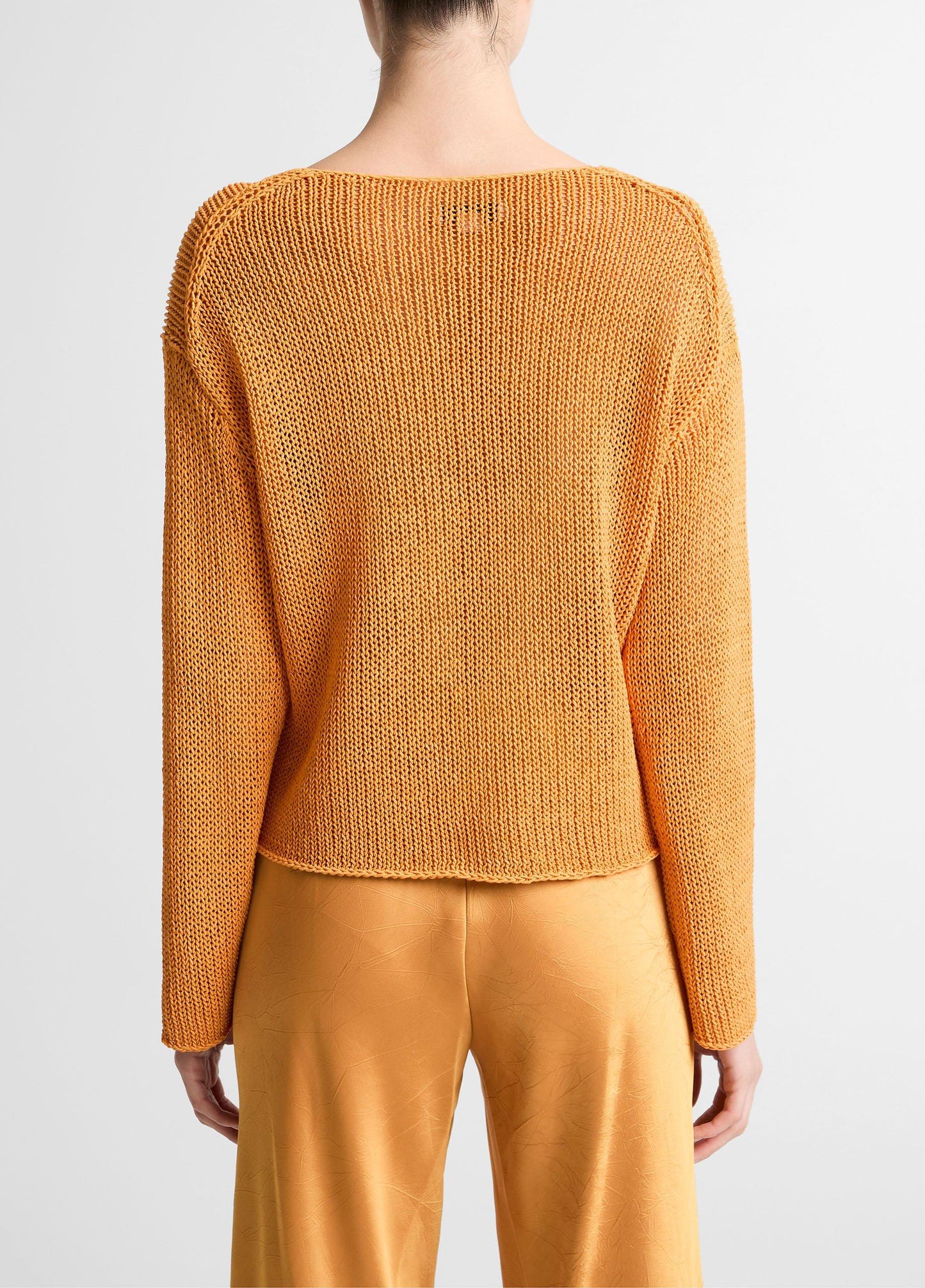 Vince Italian Coated Cotton-Blend Sweater - Crew Neck
