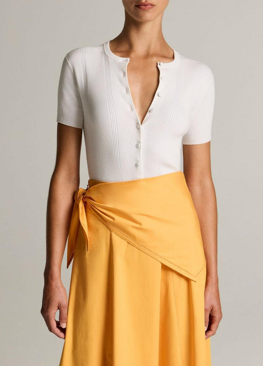 Vince Ribbed Cotton Short-Sleeve Cardigan - Cardigans