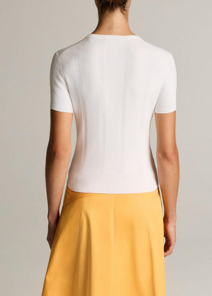 Vince Ribbed Cotton Short-Sleeve Cardigan - Cardigans