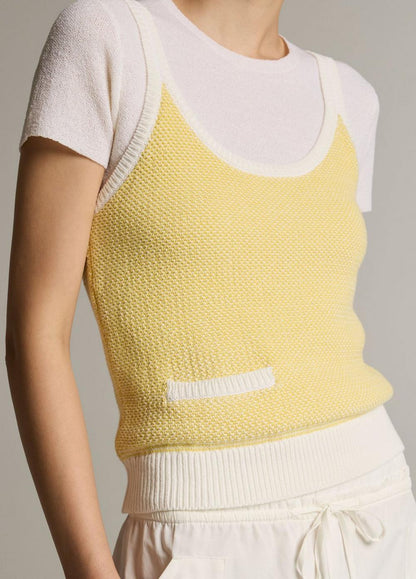 Vince Birdseye Cotton Pocket Tank - Tank Tops