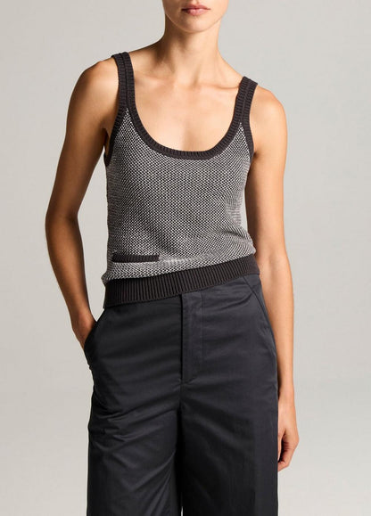 Vince Birdseye Cotton Pocket Tank - Tank Tops