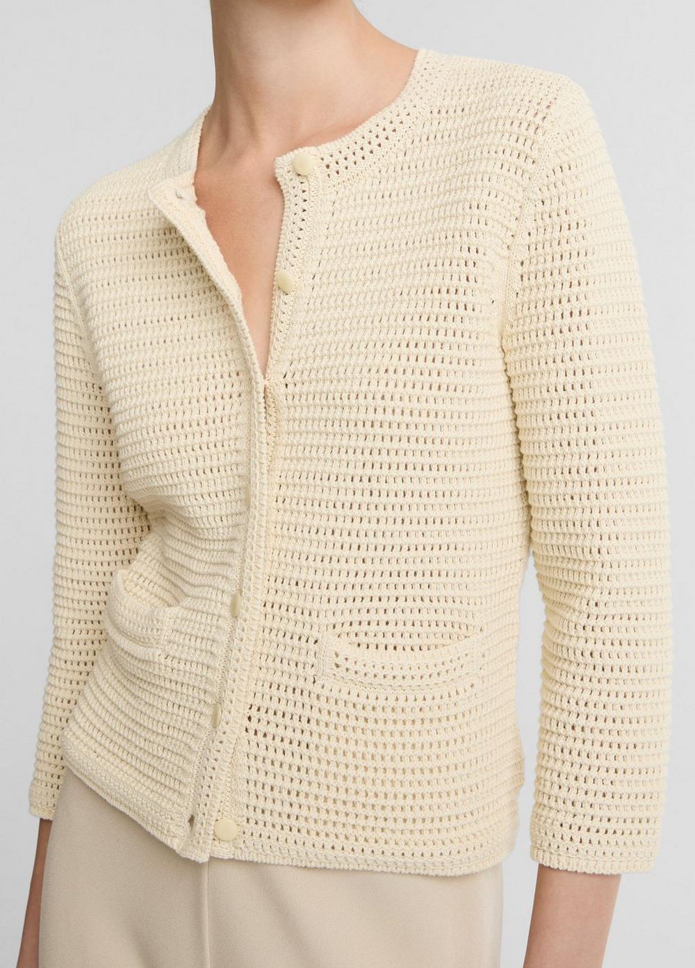 Vince Italian Cotton Crochet Cardigan - Cardigans