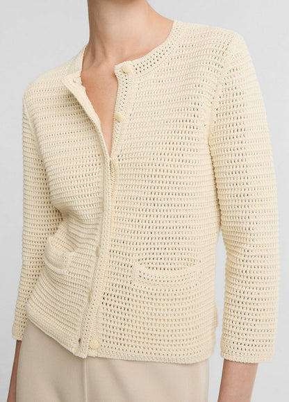 Vince Italian Cotton Crochet Cardigan - Cardigans