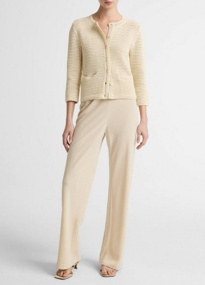 Vince Italian Cotton Crochet Cardigan - Cardigans