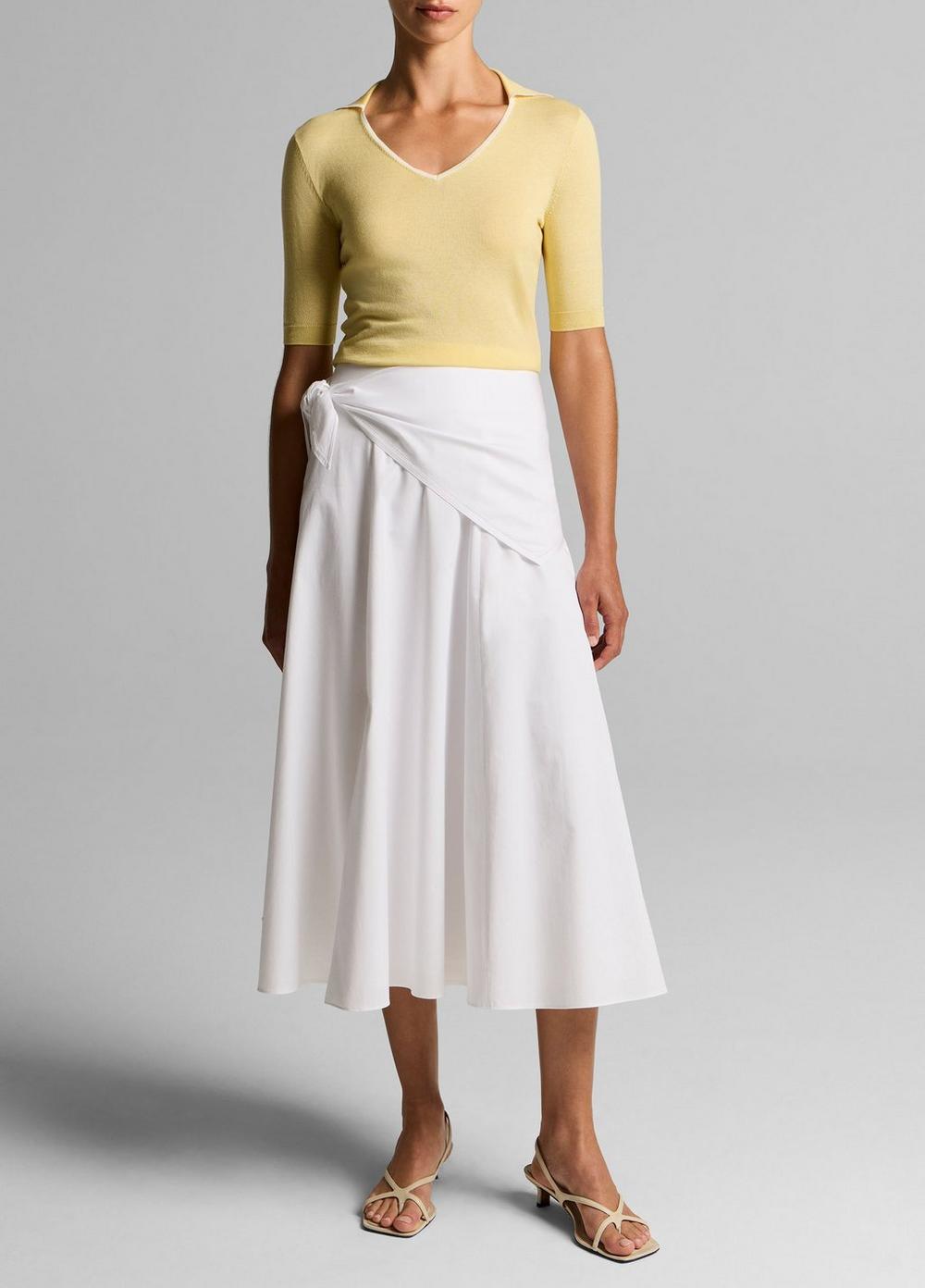 Vince Tipped Italian Cotton-Cashmere Polo Sweater - V-Neck