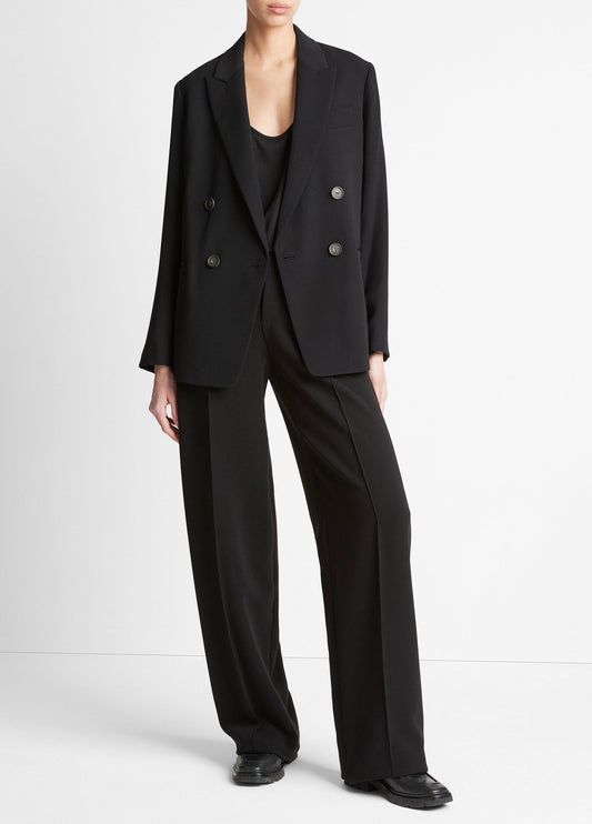 Vince Crepe Double-Breasted Blazer - Blazers