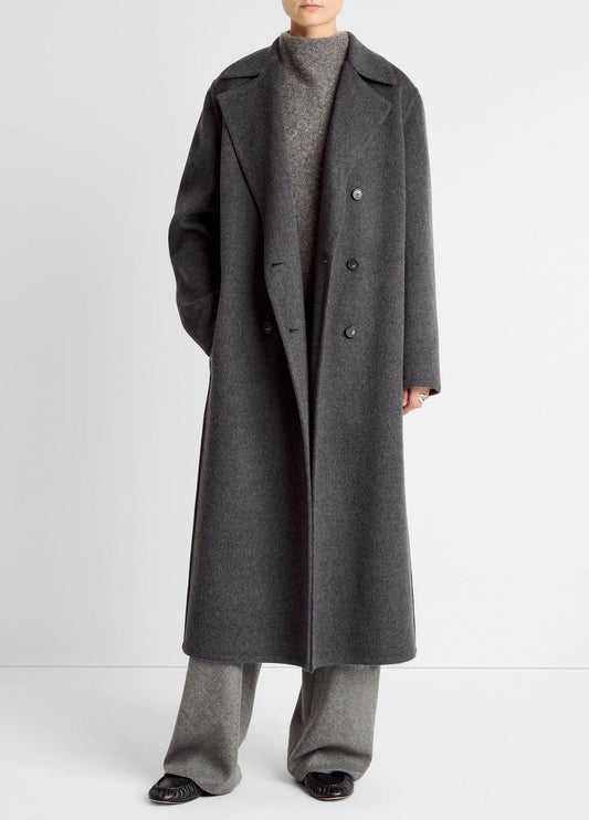 Vince Wool-Blend Double-Breasted Long Coat - Coats