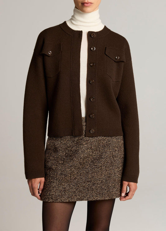 Vince Flap Pocket Wool-Blend Sweater Jacket - Cardigans