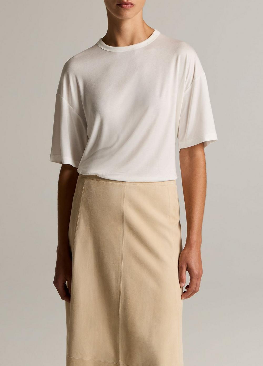 Vince Modal-Silk Relaxed T-Shirt - Short Sleeve